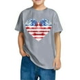thumbnail image 2 of BRGZLK Boys Girls 4Th Of July T-Shirts Fashion Independence Day Heart Flag Graphic Shirt Casual Cozy Cotton Short Sleeve Tops Gray 3-4 Years, 2 of 6