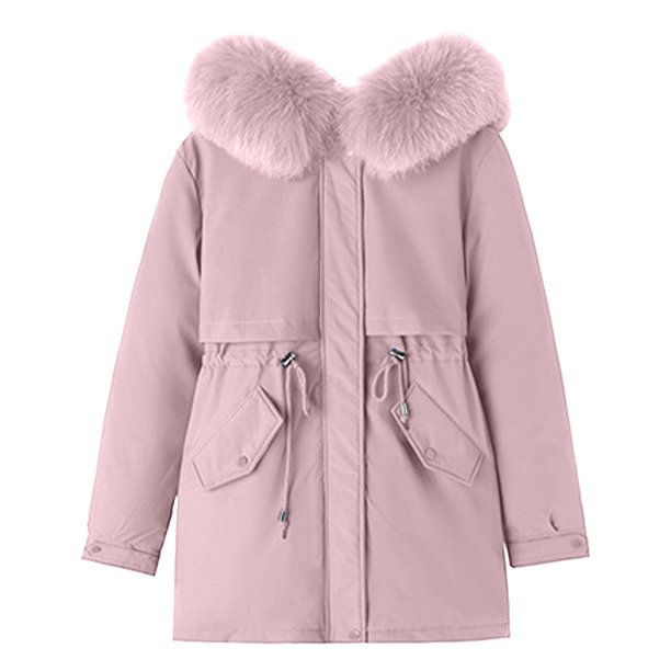 Chaquetas y abrigos casuales con capucha y manga larga para mujer, abrigo con bolsillo y cremallera, chaqueta larga de invierno de algodón con plumón y manga larga para mujer