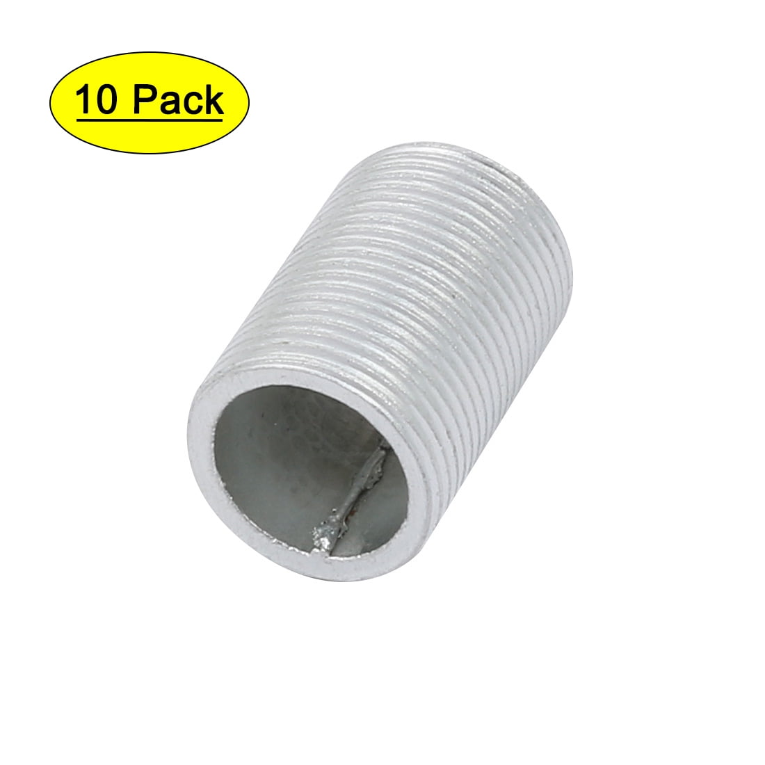 Unique Bargains 10Pcs M14 Full Threaded Lamp Nipple Pass-Through Pipe Connector 20mm Length