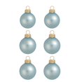 thumbnail image 2 of Whitehurst 6ct Baby Blue Matte Finish Glass Christmas Ball Ornaments 4" (100mm), 2 of 3