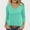 Mint Green, variant on Sakmal Trendy Women's Blouses Royal Blue Plus Size Tops V Neck 3/4 Sleeve Plain Tops for Women