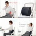thumbnail image 6 of Ergonomic Memory Foam Lumbar Support Pillow for Office Chair & Car - Breathable French Terry Back Cushion with Straps & Pocket for Driving, Desk, Home, 6 of 10