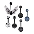thumbnail image 4 of anillos del ombligo,anillos de ombligo barra larga de acero inoxidable,multipack de joyas para piercing de ombligo con barra curva,Anillos de ombligo para mujeres Niñas Ombligo Stud, 4 of 8