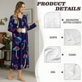 thumbnail image 4 of POLERO Long Sleeve Nightgowns for Women Lady Button Down Trippy Skull Mushroom Print Sleepwear Long Night Gown Plus Size House Dress Winter Loose Loungewear, 3XL, 4 of 7