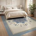 thumbnail image 3 of ODIKA 8'x10' Ultra-Soft Area Rug, Solid Field Nautical Large Navy Interlocking Bblue Extra Boho Playful Expressive None Washable, Bare feet friendly, Silk-Touch for Bedroom, Under Sectional, 3 of 7