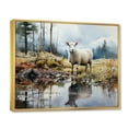 thumbnail image 2 of Designart "Reflecting Sheep" Animals Floater Framed Wall Art Print, 2 of 7