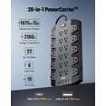 thumbnail image 7 of SUPERDANNY Power Strip Surge Protector with 10ft Extension Cord - 22 Outlets, 6 USB Ports, 45W Fast Charging - 1875W/15A, 2100J, 45°Plug, Mountable - Ideal for Home, Office, Gaming, PC, Streaming, 7 of 7