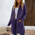 thumbnail image 2 of Winter Coats For Women Thick Wool Trench Coat Long Double Lapel Open Front Jacket With Pockets Plus Size Outerwear, 2 of 5