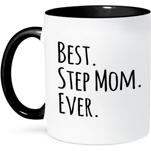 Best Step Mom Ever Mug, 11 oz, Black,Ceramic mugs, mugs with handle, can heat up