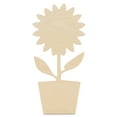 thumbnail image 1 of Sunflower Pot Cutout 14 x 6-1/2 inches, 25 Unfinished Birch Wood Cutouts for Autumn Decor and DIY Crafts, by Woodpeckers, 1 of 6