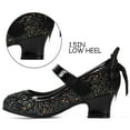 thumbnail image 2 of Bocca Girls Party Dress Shoes Black Glitter Mary Jane Wedding Princess Shoes With Bow 1M, 2 of 5