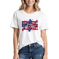 thumbnail image 6 of Goodtrade8 Women's Short Sleeve Shirts Summer Graphic Pullover USA Years Anniversary 4th of July Independence Day Fashion Casual Red White and Blue Tops for Women Crew Neck, 6 of 6