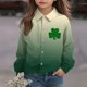 thumbnail image 5 of Blusa y camisa de manga larga con cuello vuelto para niños, camisa informal de moda para niños y niñas, camisa de manga larga con estampado del Día de San Patricio, camisa de manga larga con cuello vu, 5 of 7