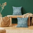 thumbnail image 4 of Boho Pillow Covers 18x18 Set of 2, Teal Carpet Pattern Decorative Throw Pillows Linen Ethnic Design Farmhouse Cushion Pillow Covers for Sofa Couch Outdoor Decor, 4 of 6