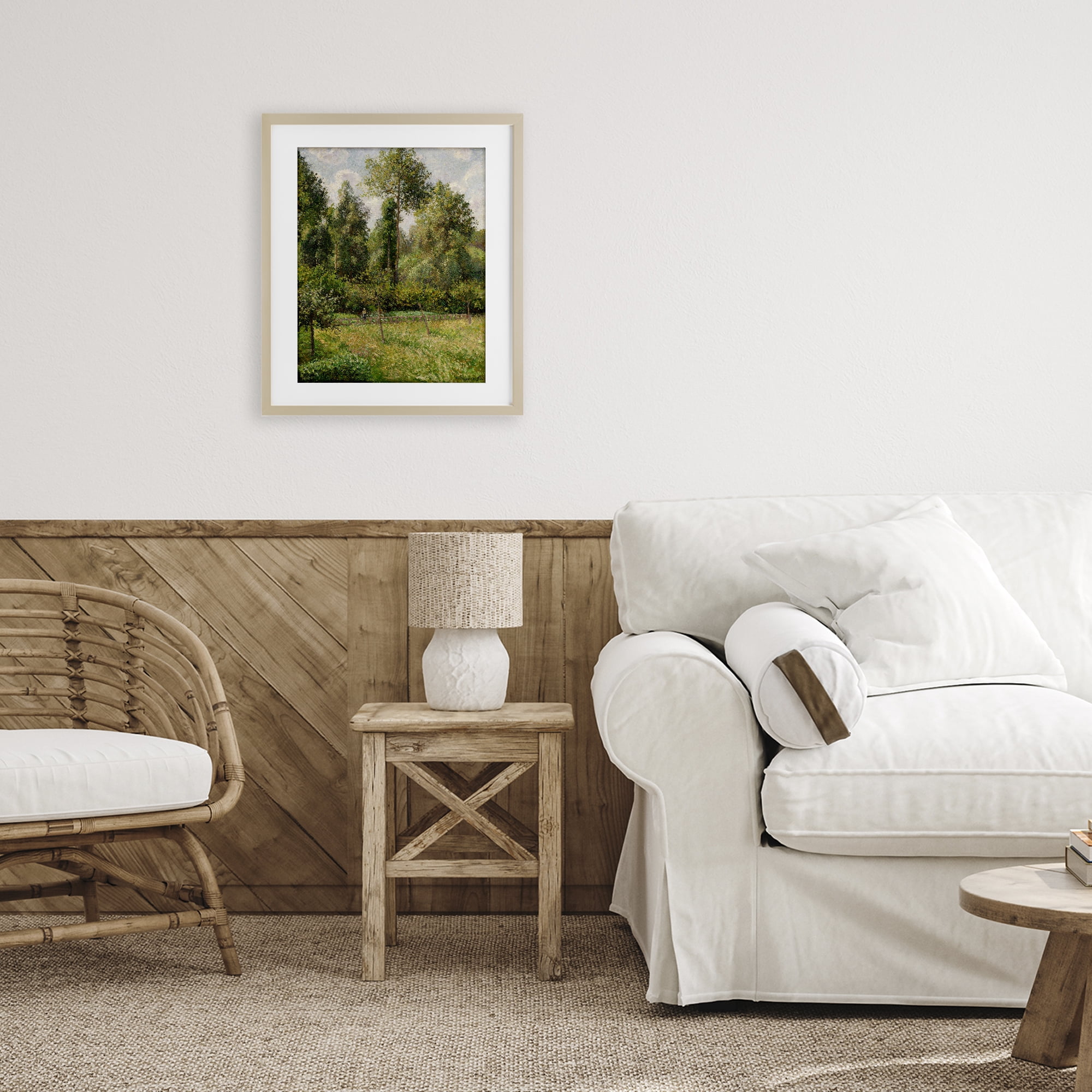 Stupell Industries Poplars Classic Landscape Birch Framed Print Under Glass, design by Camille Pissarro