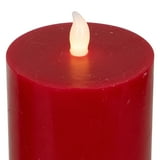 Northlight LED Flameless Flickering Wax Pillar Candles - 8" - Red - Set ...