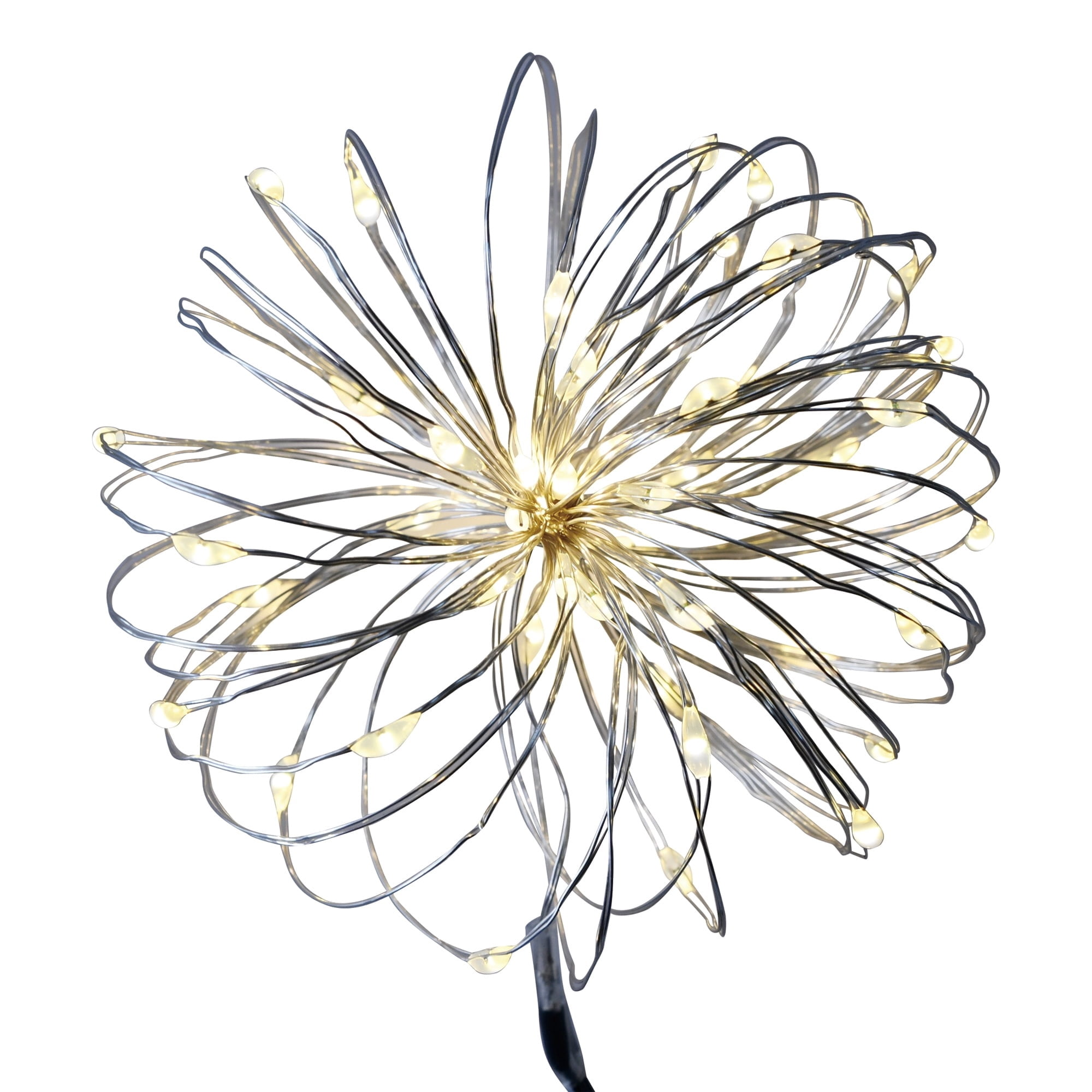 Indoor 50-Count Battery-Operated LED 3-Function Ultra Slim Wire Christmas String Lights, Warm White, Silver Wire, 16.3', by Holiday Time