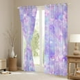 thumbnail image 4 of Feelyou Purple Flower Floral Black Out Curtains for Kids, Mystic Stars Print Curtains Pack of 2 (42x63 Each), Cartoon Starry Sky Bedroom Curtains, Blackout Curtains Room Decor, 4 of 7