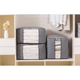 thumbnail image 2 of Organizador de bolsa de almacenamiento de ropa de gran capacidad con asa reforzada, tela gruesa para edredones, mantas, ropa de cama, plegable con cremallera resistente, ventana transparente, 1, 2 of 4