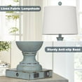 thumbnail image 5 of Farmhouse Table Lamps, Rustic 26" Touch Control Bedside Lamps with USB A+C Charging Ports & AC Outlet, Vintage 3-Way Dimmable Traditional Classic Nightstand Lamp for Living Room Bedroom Office Decor, 5 of 16