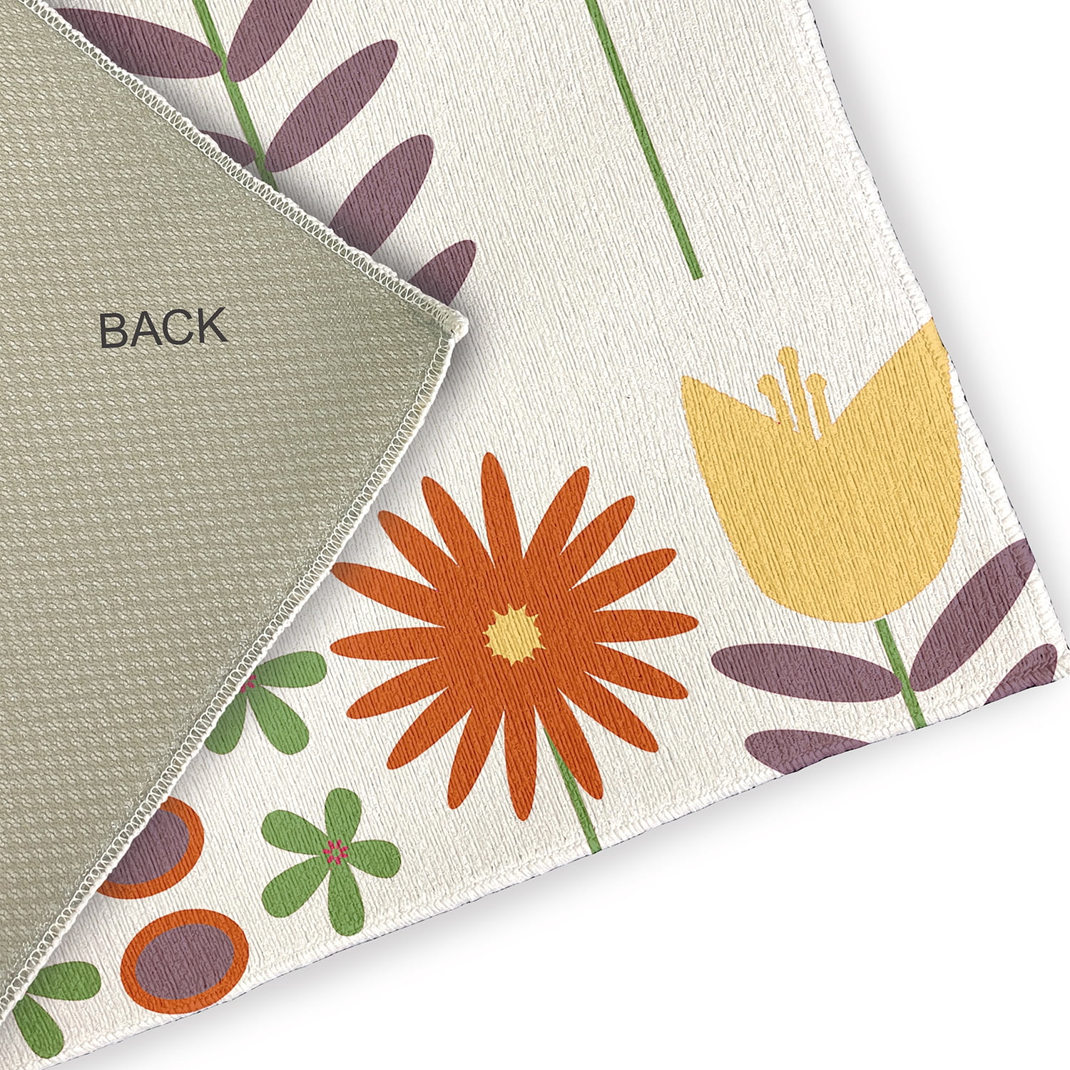 18" x 30" Simply Daisy Daisy May's Garden Scandinavian Chenille Area Rug, White