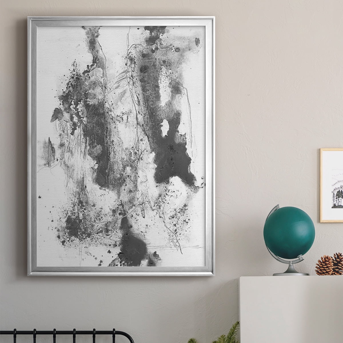 Graphite Abstract III Premium Framed Print, in Gold, Black, or Silver - Ready to Hang
