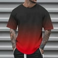 thumbnail image 2 of Wioihee Mens Summer Short Sleeve T-Shirt Crewneck Casual Relaxed Fit Gradient Shirts for Men Multicolor 12(XL), 2 of 5