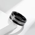thumbnail image 5 of Men's 8mm Stainless Steel Black Silver Band Wedding Zircon Stone Fashion Jewelry, 5 of 6
