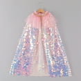 thumbnail image 3 of GYRATEDREAM Princess Cape Cloaks for Little Girls Sparkling Sequins Cape Christmas Halloween Custome Cosplay Party Accessories for 65CM Pink, 3 of 5