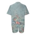 thumbnail image 5 of Mikilon Ensemble Élégant pour Femmes 2 Pcs Mode Col Rond Blouse Manches Courtes Hauts Shorts Ensemble Décontracté Vert 2TG, 5 of 5