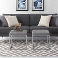 thumbnail image 1 of Inspired Home Simpson Faux Leather Cube Ottoman PU Leather Tufted Metal Frame Modern, Grey, 1 of 7