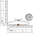 thumbnail image 5 of 925 Silver and 10K Yellow Gold Red Garnet and White Moissanite and Lab Grown Diamond Bracelet for Women | 2.06 Cttw | Gemstone January Birthstone | Oval Checkerboard 7X5MM | Fully Adjustable 9", 5 of 5
