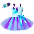 thumbnail image 3 of Conjunto de vestido de tutú de princesa sirena para niñas, con perlas, estrellas de mar y flores, vestidos de fiesta de cumpleaños para niñas, disfraz de sirena para Halloween, 3 of 5