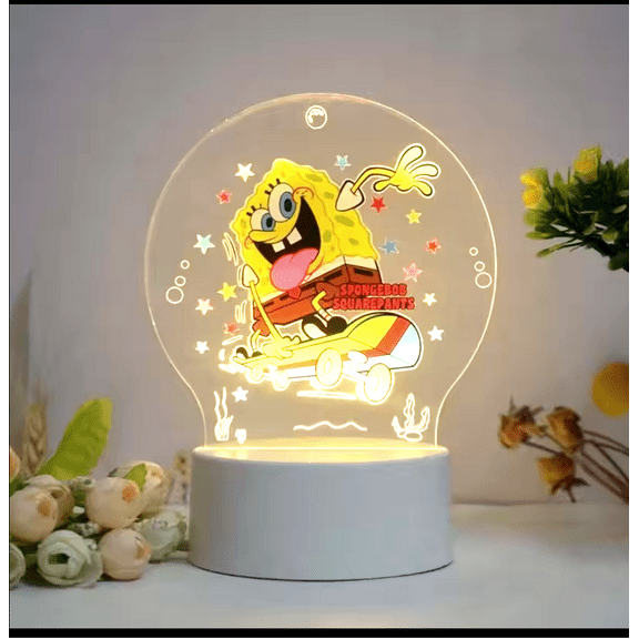 SpongeBob Squarepants Skateboard  Night Light Lamp 3D