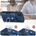 thumbnail image 6 of Feishell for iPhone XR Wallet Case with Elastic Card Holder,Premium PU Leather Shockproof TPU Bumper 360° Rotation Finger Ring Holder Kickstand Anti-Scratch Protective Phone Case,Blue, 6 of 9