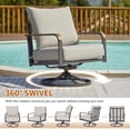 thumbnail image 5 of NATURAL EXPRESSIONS Outdoor Swivel Rocking Chairs, 3 Piece Patio Bistro Set with 2 Rockers, Conversation Furniture with 1 Metal Table and Thick Cushions for Backyard, Balcony, Porch, Support 350lbs, 5 of 7