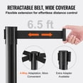 thumbnail image 4 of VEVOR Crowd Control Stanchions, 2-Pack Crowd Control Barriers with 6.5FT Black Retractable Belt, Plastic Stanchion Queue Post, Belt Barriers Line Divider Stanchion Set, 4 of 9