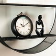 thumbnail image 5 of Mind Reader Circular Floating Shelves, Wall Decor, Accent Shelf, Office, Bathroom, Metal Mesh, 18"L x 4"W x 18"H, Black, 5 of 5