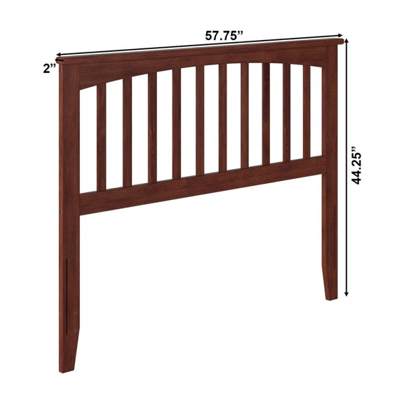 AFI Mission Headboard with Attachable Charger Walnut Wood Finish Full