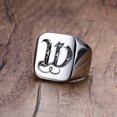 thumbnail image 1 of Anillo de sello con iniciales Retro Vnox para hombre, 18mm, sello pesado voluminoso, banda masculina, letras de acero inoxidable, regalo de joyería personalizado para él Tan Jianjun unisex, 1 of 2