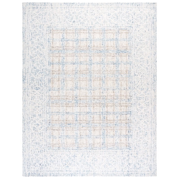 SAFAVIEH Ebony ARABESQUE Bordered Area Rug, Ivory/Blue, 8' x 10'