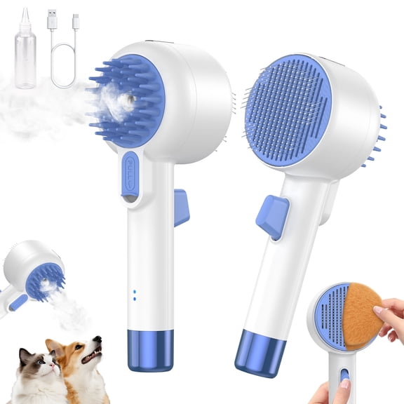Dlopede Cat Self Cleaning Steam Brush with 45ML Water Tank, Grooming Tool for Pets, Dog or Cat Brush Mister Spray Hair Removal Comb