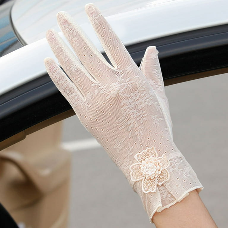 Women's Lace Gloves Tea Party Gloves Short Courtesy Gloves Vintage Floral  Bridal Gloves for Women Wedding Dinner