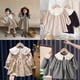 thumbnail image 2 of Vestidos para niñas bebés Solapa de encaje A cuadros Primavera Otoño Ropa informal para niños Vestido de princesa de manga larga Traje de fiesta de cumpleaños 90 (18-24M) Gao Jinjia LED, 2 of 2