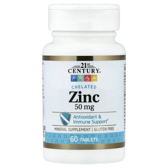 21st Century Chelated Zinc, 60 Tablets