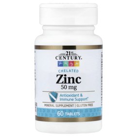 21st Century Chelated Zinc, 60 Tablets