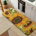 thumbnail image 5 of Beige Calligraphy Sunflower Pattern Kitchen Rug Mat,Kitchen Runner Rugs Non Skid Washable,Decorative Kitchen Floor Mats for Kitchen,Sink,Laundry,17"x47.2", 5 of 7