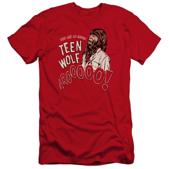 Teen Wolf Animal Premium Adult Slim Fit 30/1 T-Shirt Red
