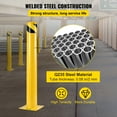 thumbnail image 3 of VEVORbrand Safety Bollard 48-5.5, Safety Barrier Bollard 5-1/2" OD 48" Height, Yellow Powder Coat Pipe Steel Safety Barrier, with 4 Free Anchor Bolts, for Traffic-Sensitive Area, 3 of 8