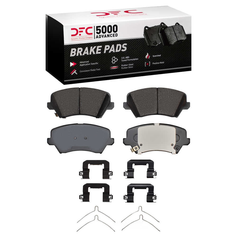 Dynamic Friction Company 1551-1828-01 DFC 5000 Advanced Brake Pads - Ceramic and Hardware Kit - OE